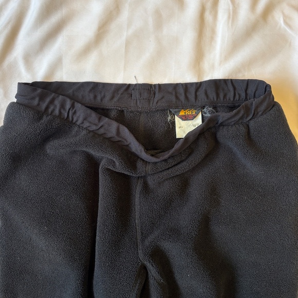 Vintage REI Fleece Pants Men’s Large Black Drawstring Camp Lounge - Picture 4 of 9